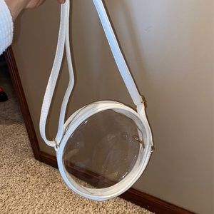 white and clear purse